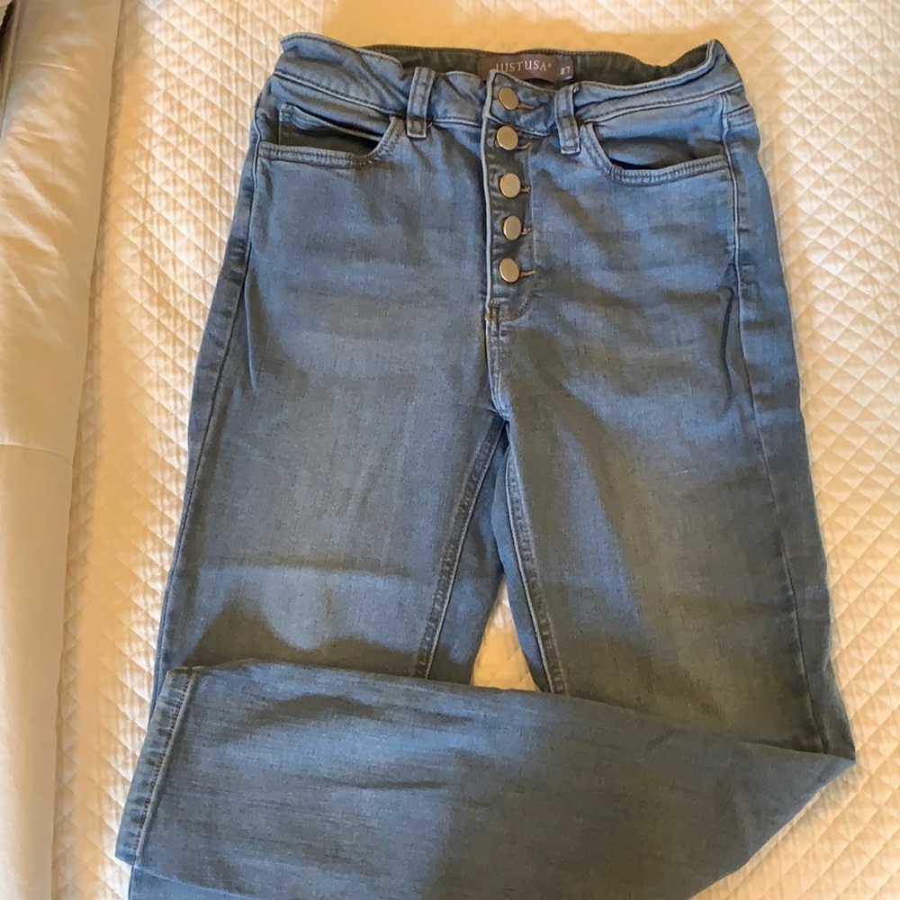 Light denim jeans button fly Just USA size 27